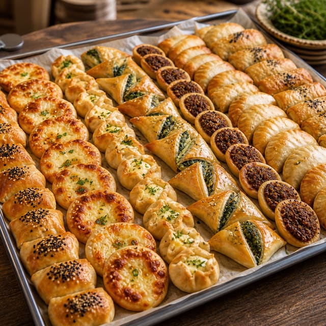 Tray of assorted mini Lebanese pastries